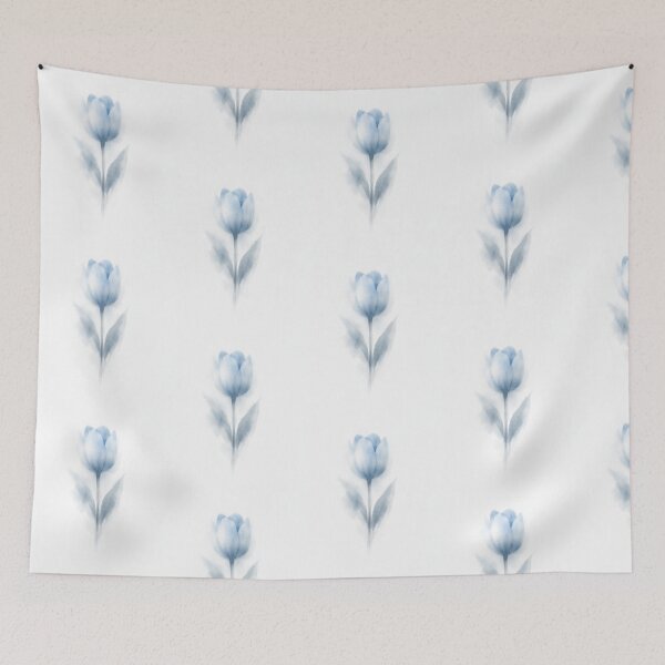 Item preview, Blue dreamy tulip on a white background  designed and sold by wallartofmio.
