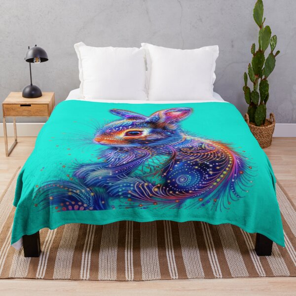 Item preview, The Cosmic Dream Rabbit, Cosmic Psychedelic Rabbit - Detailed Art with Colorful Patterns and Luminous Dots designed and sold by RAYBIL.