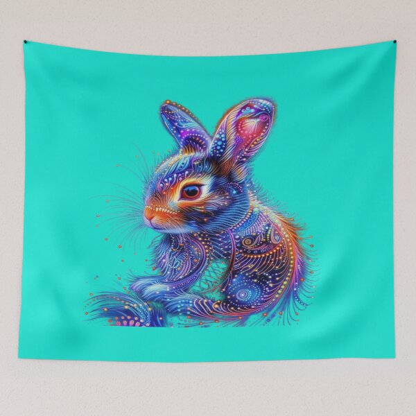 Item preview, The Cosmic Dream Rabbit, Cosmic Psychedelic Rabbit - Detailed Art with Colorful Patterns and Luminous Dots designed and sold by RAYBIL.