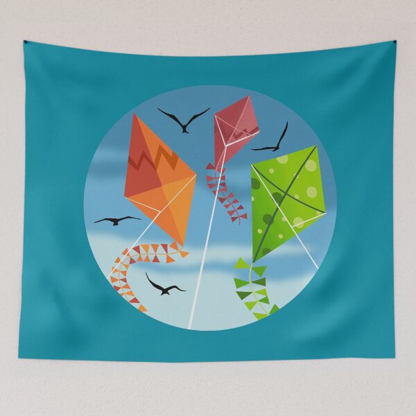 Item preview, Colourful Kites in Blue Sky designed and sold by Andrew  Hitchen.
