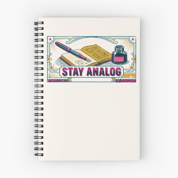 Item preview, Stay Analog Vintage Linocut Matchbox Art - Fountain Pen & Ink designed and sold by Graphicarium Shop.