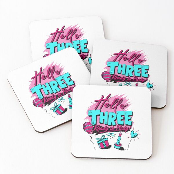 Item preview, Hello Three Ready to Party Cute 3 Year Old Birthday Gift designed and sold by illeN-Art-World.