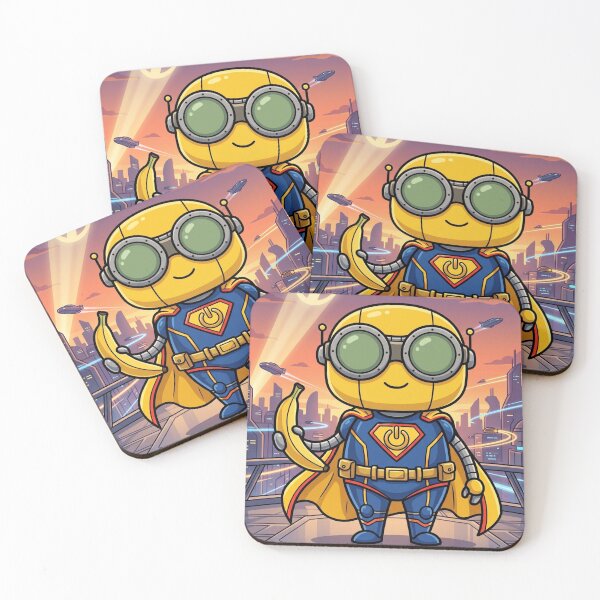 Item preview, Banana Superhero Robot Sci-Fi City Skyline designed and sold by drhett09.
