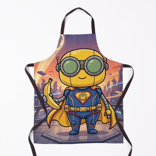 Item preview, Banana Superhero Robot Sci-Fi City Skyline designed and sold by drhett09.