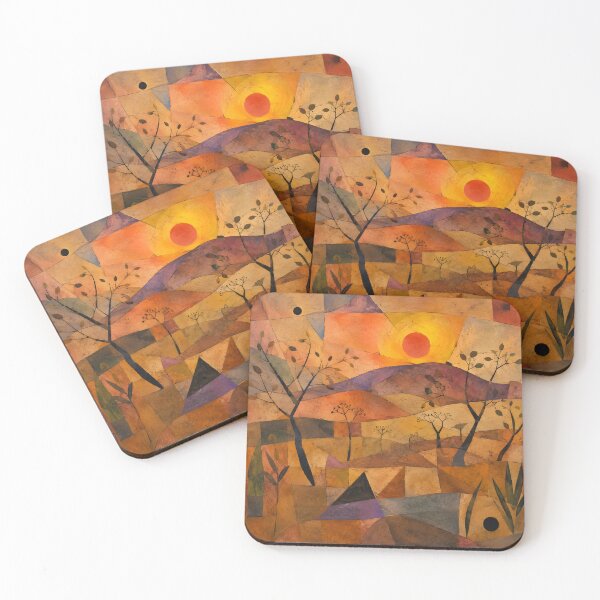 Item preview, Earthy Geometric Sunset Landscape – Mid Century Boho Art designed and sold by GutyzDesignsES.