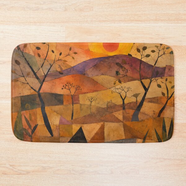 Item preview, Earthy Geometric Sunset Landscape – Mid Century Boho Art designed and sold by GutyzDesignsES.