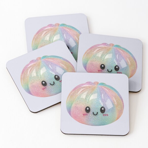 Item preview, Pastel Rainbow Glitter Squishy Dumpling Stress Relief Toy – Kawaii Cutout designed and sold by EmeraldeaArt.