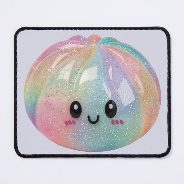 Item preview, Pastel Rainbow Glitter Squishy Dumpling Stress Relief Toy – Kawaii Cutout designed and sold by EmeraldeaArt.