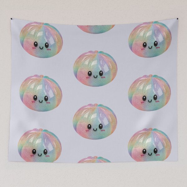 Item preview, Pastel Rainbow Glitter Squishy Dumpling Stress Relief Toy – Kawaii Cutout designed and sold by EmeraldeaArt.