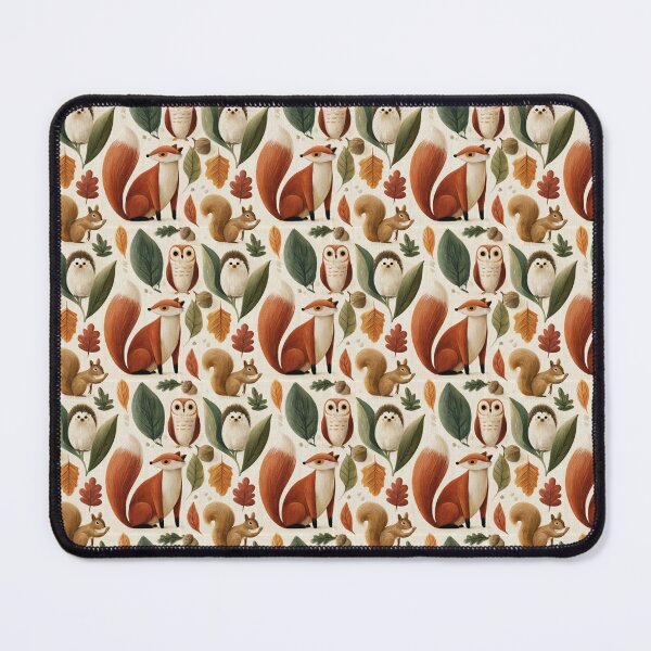 Item preview, Storybook Woodland Creature & Fall Leaf Seamless Print designed and sold by TJ Art and Camera.