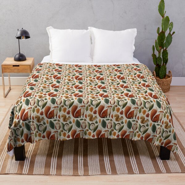 Item preview, Storybook Woodland Creature & Fall Leaf Seamless Print designed and sold by TJ Art and Camera.