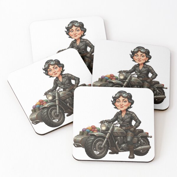 Item preview, Badass Post Apo Grandma Motorcycle Biker Illustration designed and sold by vk09.