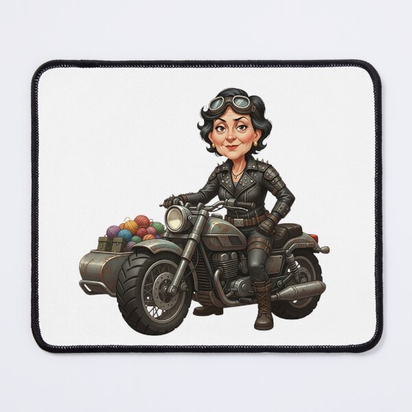 Item preview, Badass Post Apo Grandma Motorcycle Biker Illustration designed and sold by vk09.