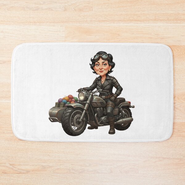 Item preview, Badass Post Apo Grandma Motorcycle Biker Illustration designed and sold by vk09.
