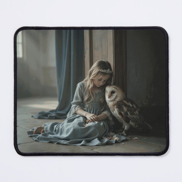 Item preview, Gentle Young Princess Sitting with a Barn Owl in a Quiet Vintage Castle Room designed and sold by SorenDuvall.