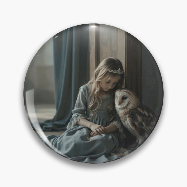Item preview, Gentle Young Princess Sitting with a Barn Owl in a Quiet Vintage Castle Room designed and sold by SorenDuvall.