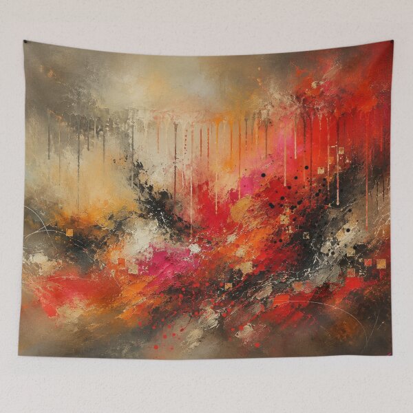 Item preview, Ignite the Canvas Red and Gold Modern Abstract Expressionism designed and sold by Joey Santiago.