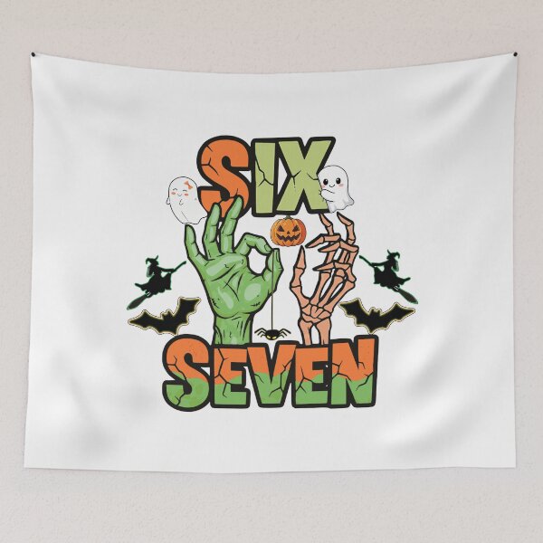 Item preview, Funny Halloween six seven meme witch skeleton hands retro spooky 67  meme designed and sold by ArtDesignTp.