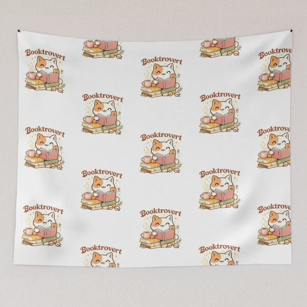 Item preview, Booktrovert Cute Cat Reading Book | Cozy Book Lover Retro Design | Books and Cats Gift designed and sold by Sondosyazanart.