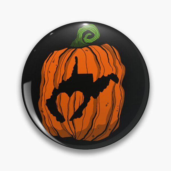 Item preview, West Virginia Pumpkin | Appalachian Halloween Jack-o'-Lantern Sticker designed and sold by Let There Be Art Studio.