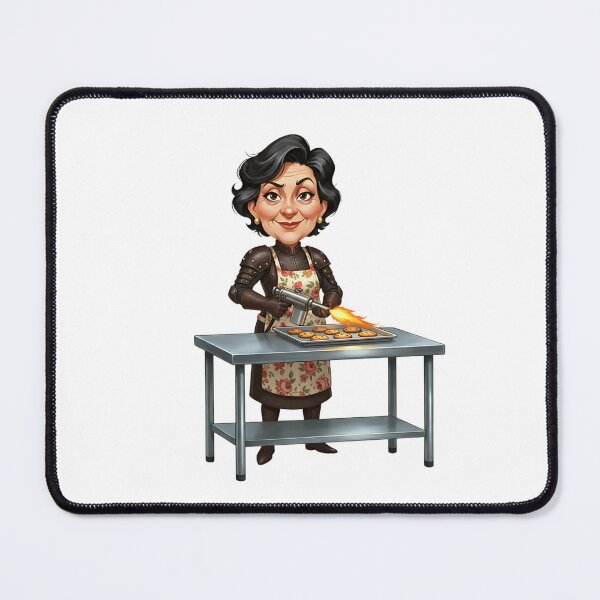 Item preview, Badass Post Apo Grandma Flamethrower Baking Illustration designed and sold by vk09.