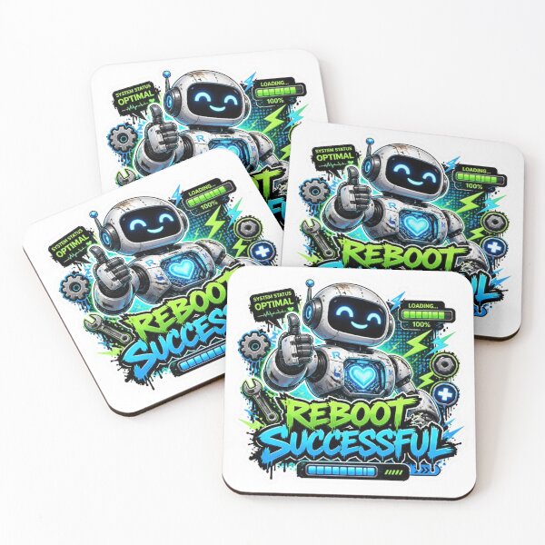 Item preview, REBOOT SUCCESSFUL Graffiti Robot Sticker PNG | Futuristic AI Robot Vinyl Decal | Cyberpunk Tech Laptop Sticker | Gamer Aesthetic Gift designed and sold by Stylestickers55.