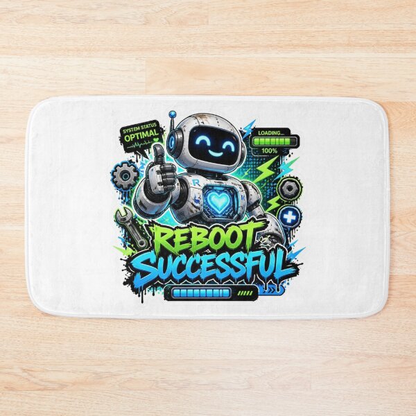 Item preview, REBOOT SUCCESSFUL Graffiti Robot Sticker PNG | Futuristic AI Robot Vinyl Decal | Cyberpunk Tech Laptop Sticker | Gamer Aesthetic Gift designed and sold by Stylestickers55.