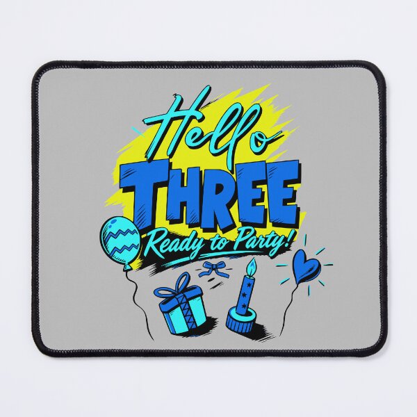 Item preview, Hello Three Birthday Outfit Modern 3rd Birthday Kids T-Shirt designed and sold by illeN-Art-World.