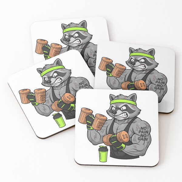 Item preview, Muscular Raccoon Trash Can Curls Gym designed and sold by WearTheVibe Store.