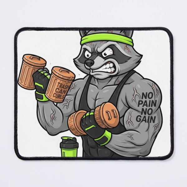 Item preview, Muscular Raccoon Trash Can Curls Gym designed and sold by WearTheVibe Store.