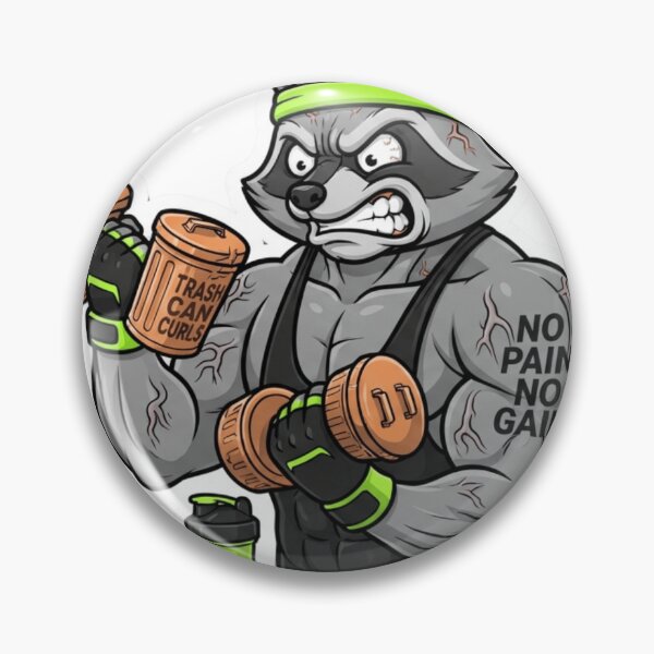 Item preview, Muscular Raccoon Trash Can Curls Gym designed and sold by WearTheVibe Store.