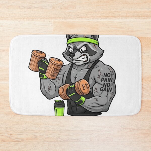 Item preview, Muscular Raccoon Trash Can Curls Gym designed and sold by WearTheVibe Store.