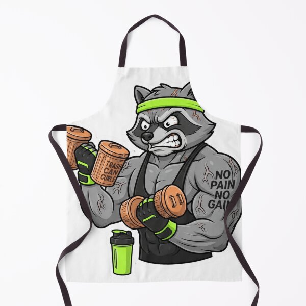 Item preview, Muscular Raccoon Trash Can Curls Gym designed and sold by WearTheVibe Store.