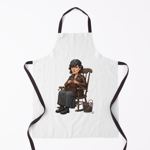 Item preview, Badass Post Apo Grandma Knitting Rocking Chair Illustration   designed and sold by vk09.