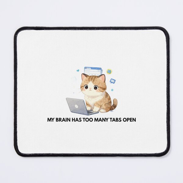 Item preview, My Brain Has Too Many Tabs Open Cute Cat Sticker designed and sold by crazyhome.