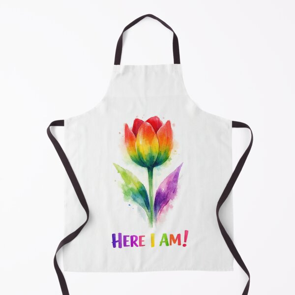 Aperçu de l'œuvre Tulipe mexicaine colorée sur fond blanc avec la citation « ME VOICI » créée et vendue par wallartofmio.