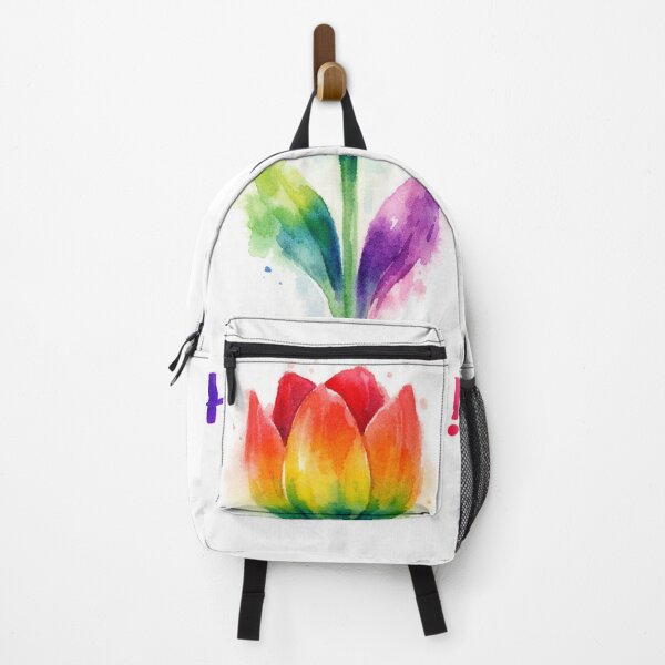 Item preview, Mexican coloured tulip on white background with 'HERE I AM ' quote designed and sold by wallartofmio.