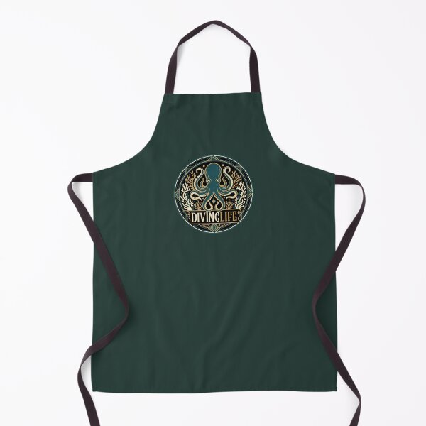 Item preview, Art Nouveau Octopus Diving Life Nautical Emblem Graphic designed and sold by KiwiRider.