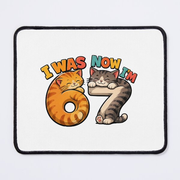 Item preview, I Was 6 Now I Am 7 birthday 6 7 six seven cat mom designed and sold by ArtDesignTp.