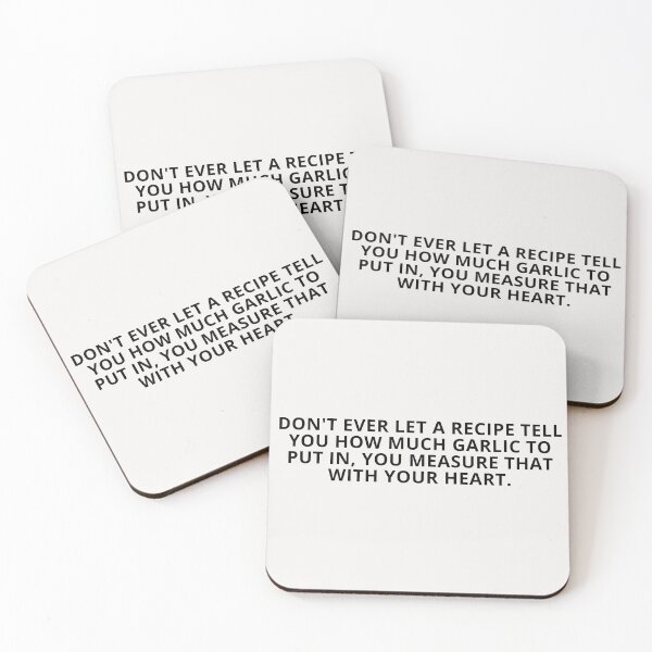 Item preview, Don't Ever Let a Recipe Tell You How Much Garlic to Put In, You Measure That With Your Heart | Minimalist Kitchen Typography | Off-White Background designed and sold by KleanGirlAesthetics.