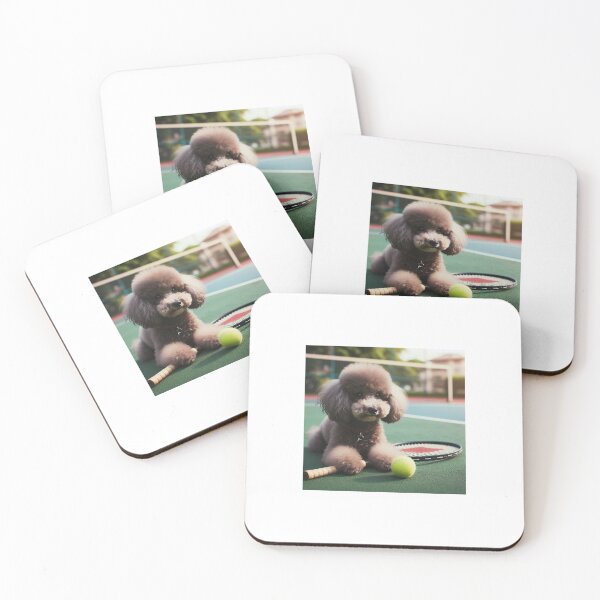 Item preview, poodle playing tennis designed and sold by DecoScann.