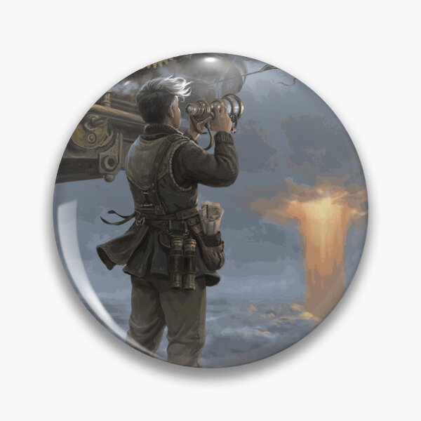 Item preview, Steampunk Sky Explorer Watching Airships Through a Telescope Above the Clouds designed and sold by ArlenWescott.