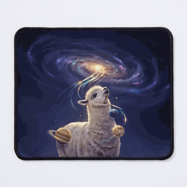 Item preview, Magical Cosmic Llama Surrounded by Planets Beneath a Glowing Spiral Galaxy designed and sold by SorenDuvall.