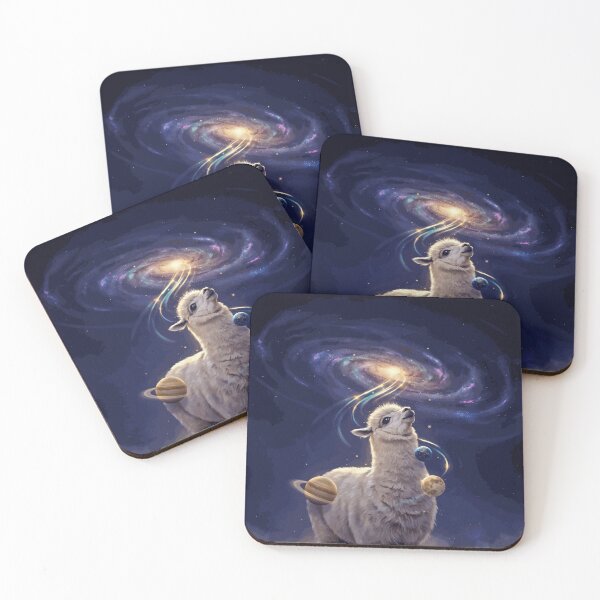Item preview, Magical Cosmic Llama Surrounded by Planets Beneath a Glowing Spiral Galaxy designed and sold by SorenDuvall.
