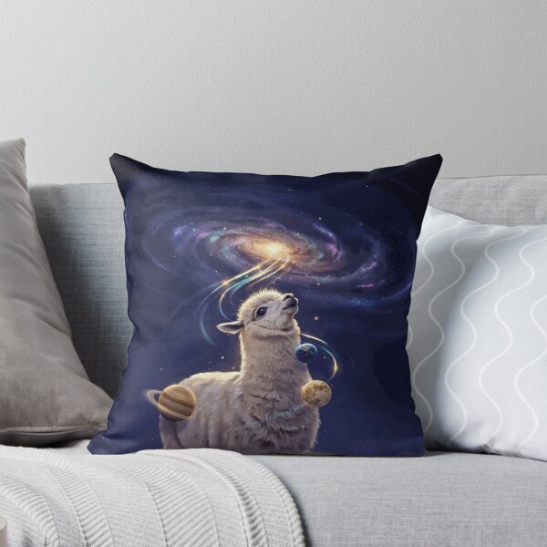 Item preview, Magical Cosmic Llama Surrounded by Planets Beneath a Glowing Spiral Galaxy designed and sold by SorenDuvall.