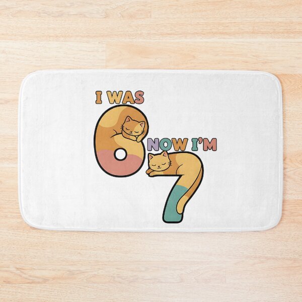 Item preview, i was 6 now i am 7 funny birthday meme  six seven  cat overs designed and sold by ArtDesignTp.