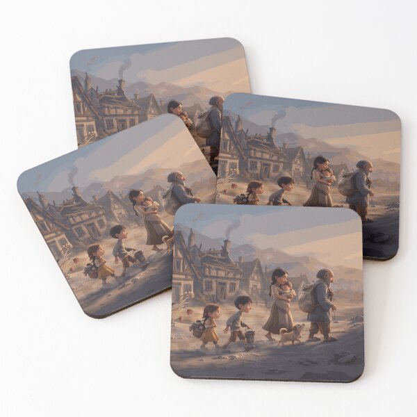 Item preview, Emotional Family Journey Through a Mountain Village at Warm Evening Sunset designed and sold by ArlenWescott.