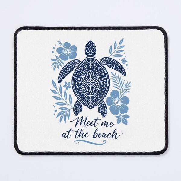 Item preview, Meet Me at the Beach Sea Turtle Hibiscus Tropical Summer designed and sold by Channel1Design.