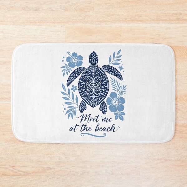 Item preview, Meet Me at the Beach Sea Turtle Hibiscus Tropical Summer designed and sold by Channel1Design.