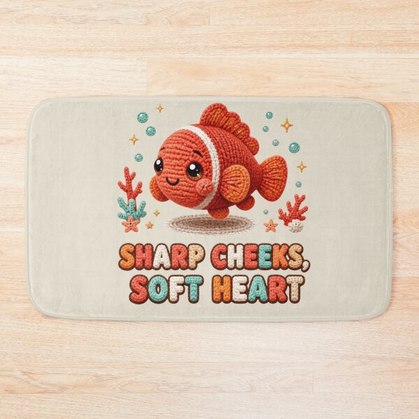 Item preview, Cute Crochet Spine-Cheeked Anemonefish Sharp Cheeks Soft Heart Design designed and sold by Panom Suavichien.